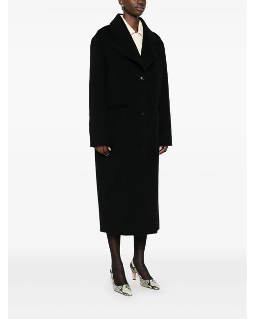 Loulou de Saison Black Buttoned Wool Coat