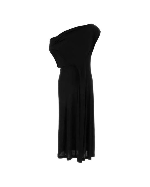 Co. Black One-Shoulder Midi Dress