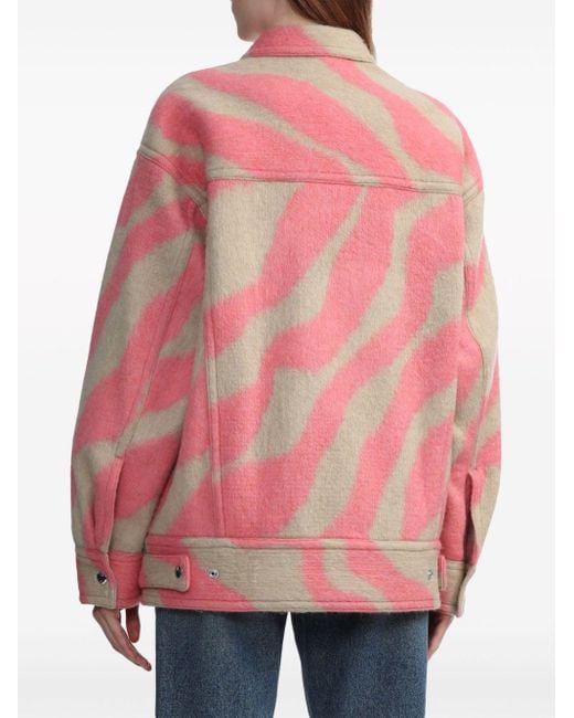 IRO Pink Edwina Zebra-pattern Jacket