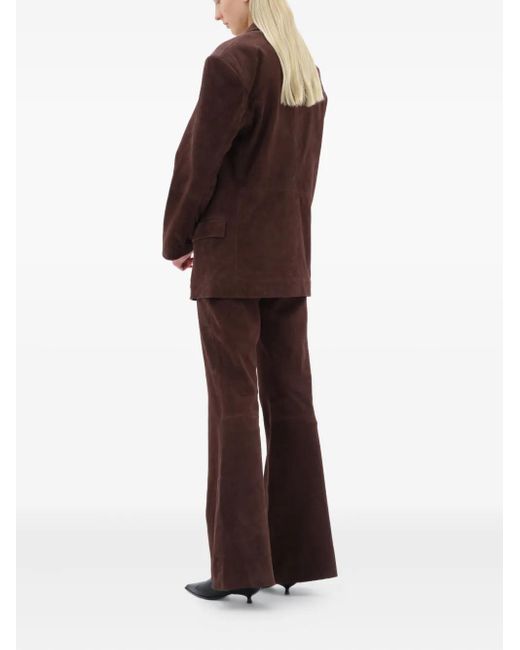 Remain Brown Padded-Shoulder Blazer