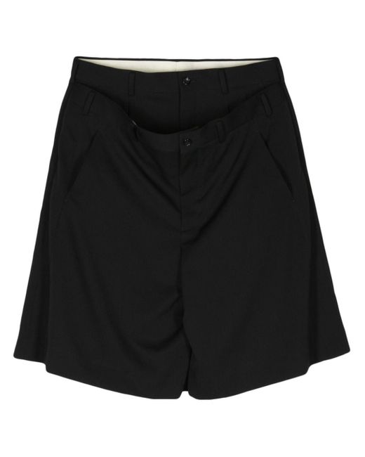 Comme des Garçons Black Layered Wool Bermuda Shorts for men