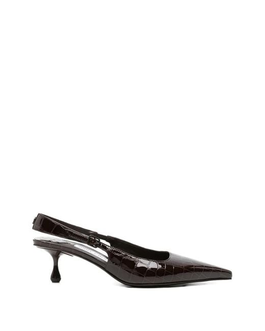 Jimmy Choo Black Escarpins Slingback À Effet Peau De Crocodile Amel