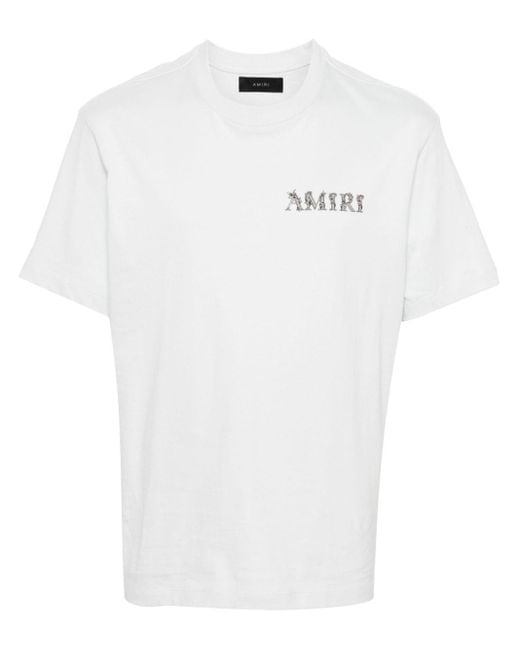Amiri White Baroque Logo-print T-shirt for men