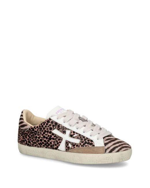 Premiata Natural Leopard-Print Sneakers
