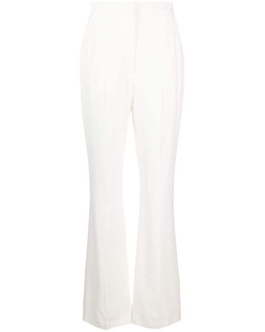 Pantalon de tailleur évasé à taille haute Alexander McQueen en coloris White