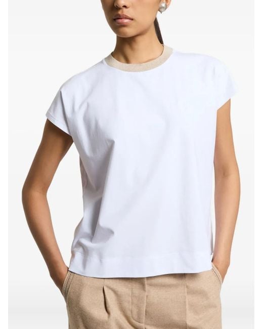 Peserico White Crew-Neckline T-Shirt