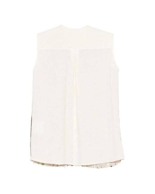 Kiton White Sequin-Embellishment Top