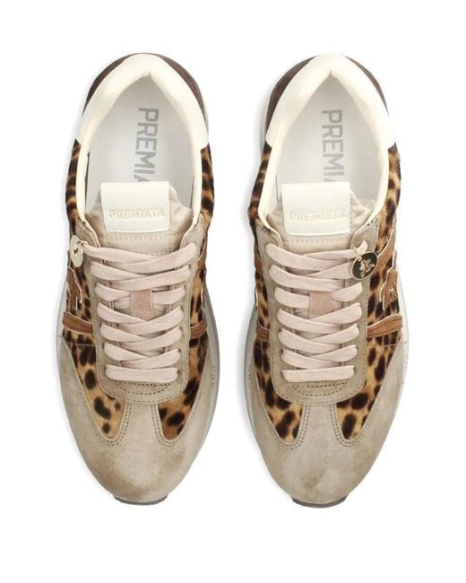 Premiata Brown Beth 7741 Leopard-Print Platform Sneakers