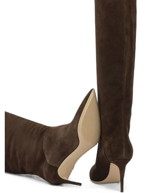 Casadei Brown Blade Suede Pointed-Toe Boots