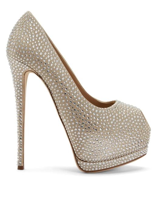 Giuseppe Zanotti Gray Sharon 140Mm Rhinestone-Embellished Pumps