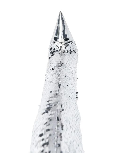 Alexandre Vauthier White Clem Sequinned Knee-High Boots