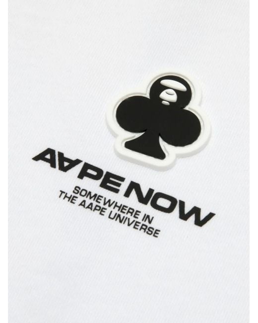 Aape By A Bathing Ape White Aape-Head Club Long-Sleeved T-Shirt for men