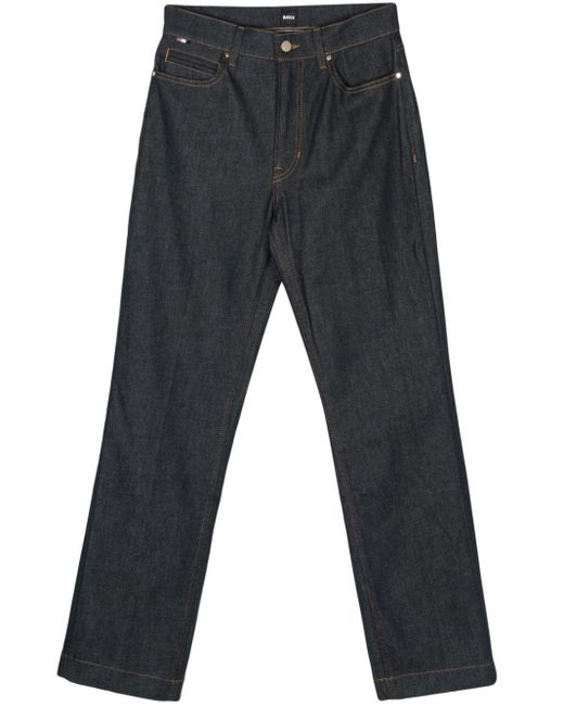 Boss Slim-fit Jeans Met Logopatch in het Gray