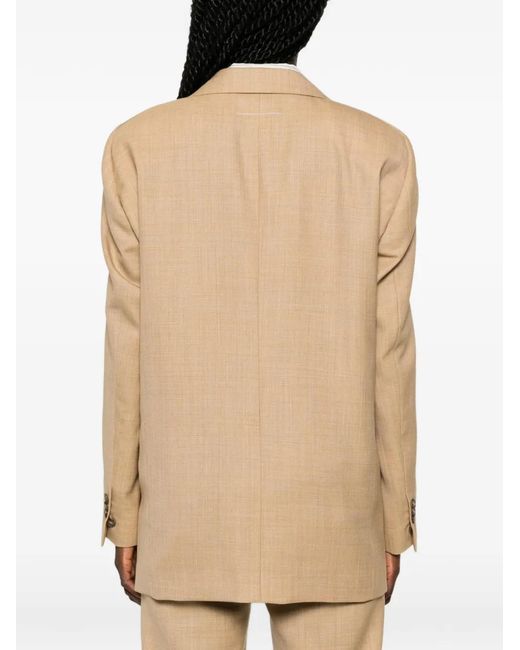 MM6 by Maison Margiela Natural Single-Breasted Blazer