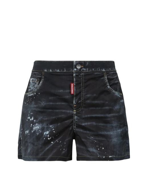 DSquared² Black Five-Pockets Midi Swim Shorts for men