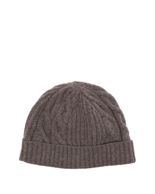 Bonnet En Maille Torsadée N.Peal Cashmere en coloris Brown