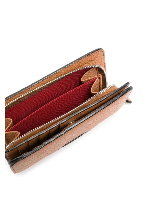 Lancel Brown Zip Compact Wallet