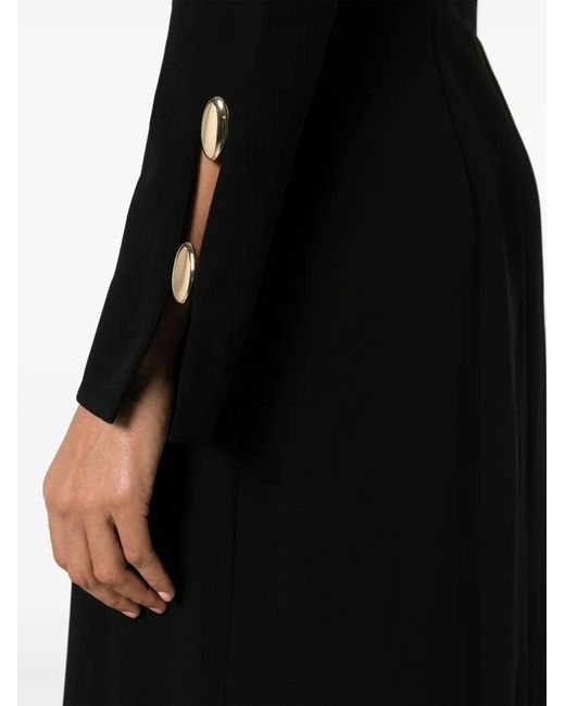 Jonathan Simkhai Black Cut-Out Detailing Round-Neck Dress
