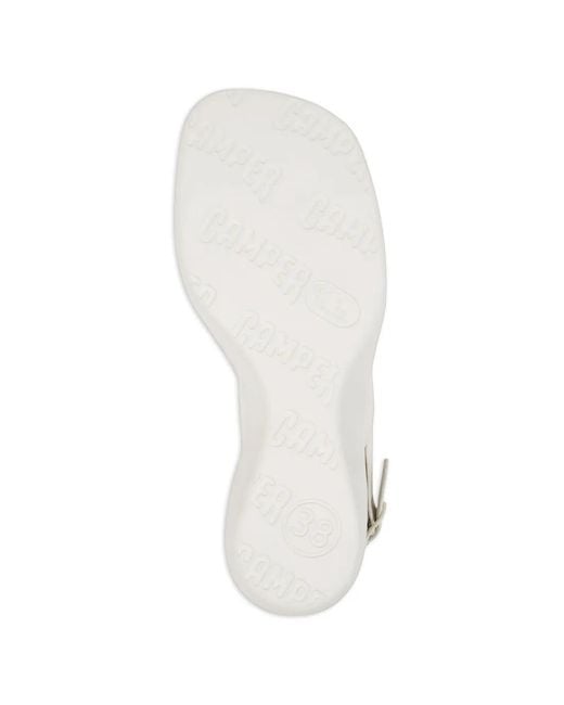 Camper White Louise Leather Sandals