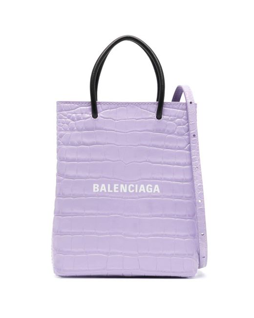 Balenciaga Purple Mini Shopper aus Leder