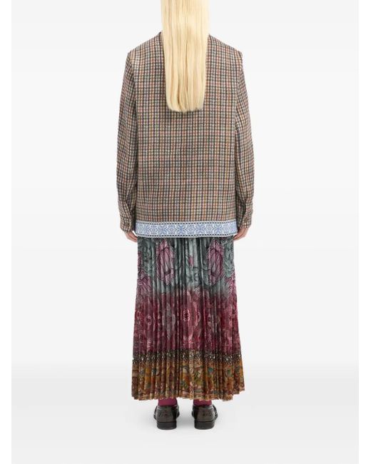 Pierre Louis Mascia Brown Houndstooth-Trimmed Jacket