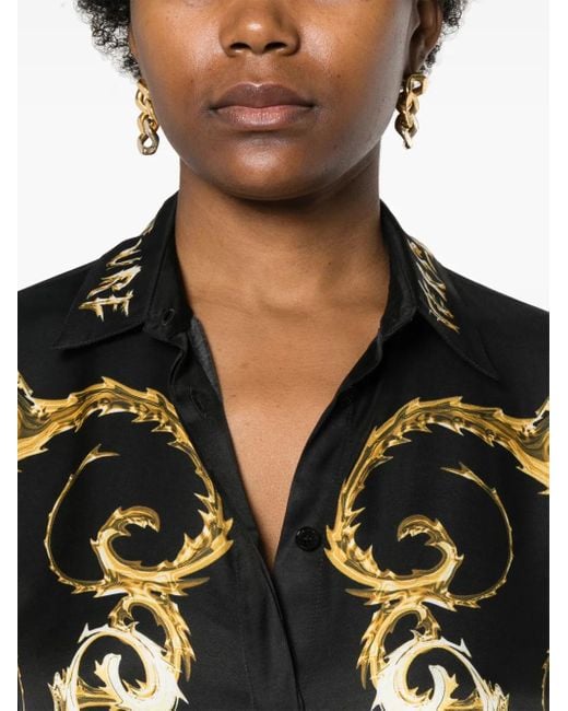 Versace Jeans Couture Black Baroque Print Shirt