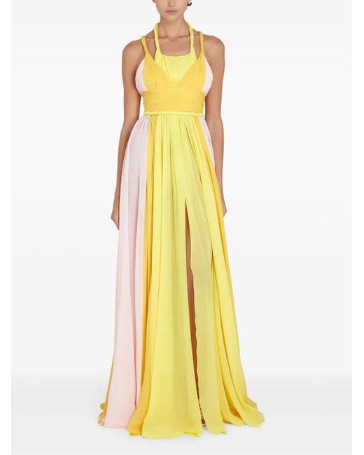 Abito Con Design A Strati di Giambattista Valli in Yellow