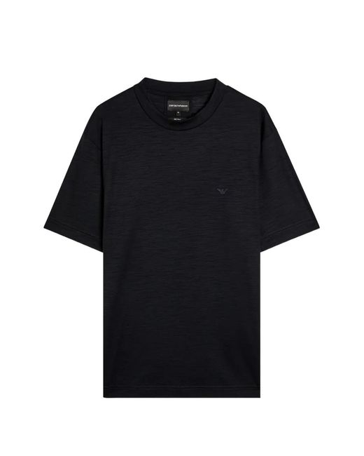 Emporio Armani Black Logo-Detail T-Shirt for men