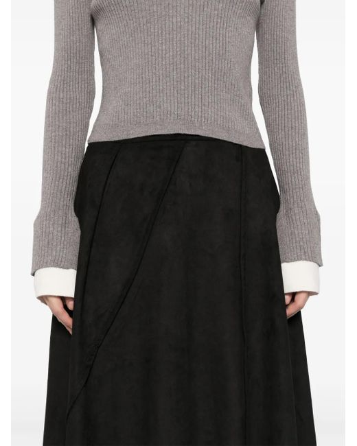 B+ AB Gray Gerippter Pullover