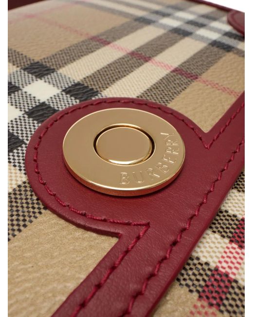Burberry Pink Check Leather Trim Crossbody Bag