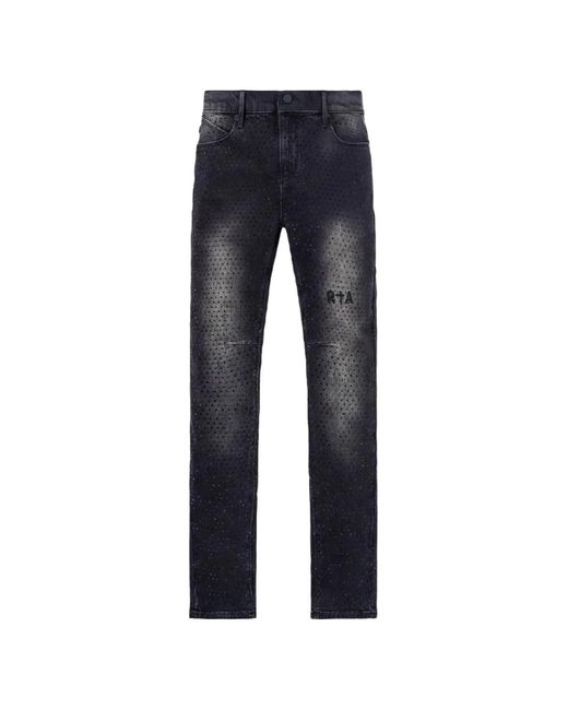 RTA Blue Bryant Crystal-Embellished Jeans for men
