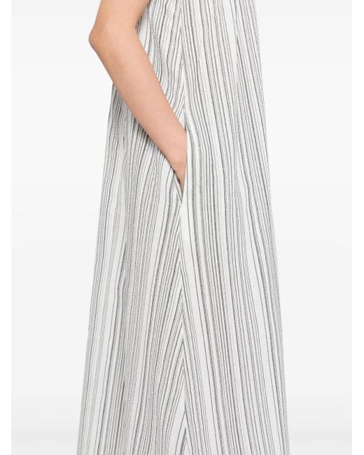 B+ AB White Striped Midi Dress