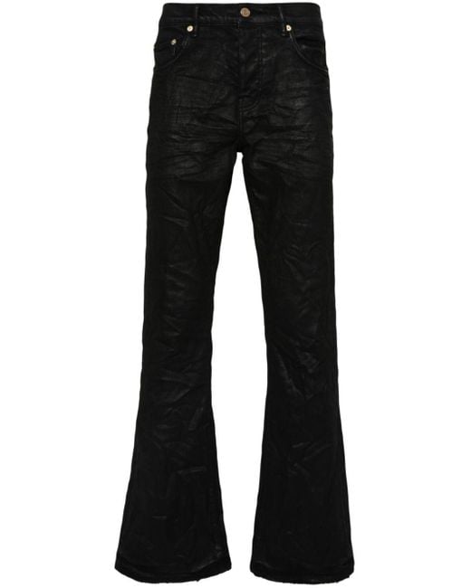 Purple Brand Black P004 Coated Bootcut Jeans for men