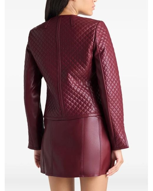 Cinq À Sept Red Brooke Quilted Button Jacket
