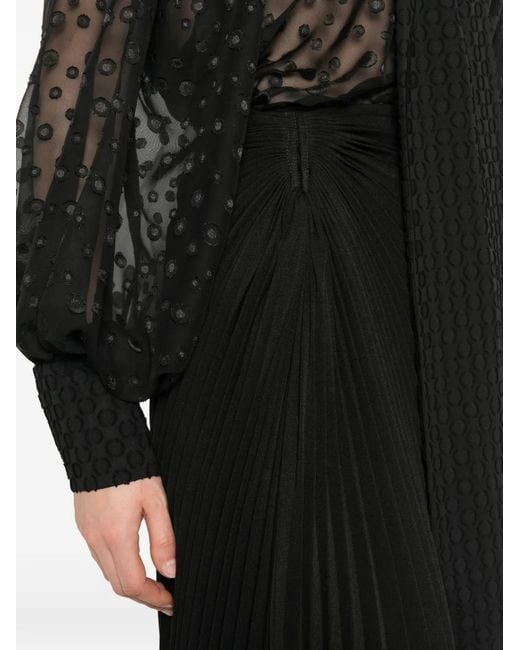 Parlor Black Pleated Asymmetric Skirt