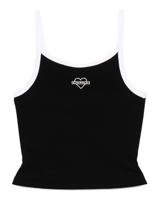 Chocoolate Black Logo-Embroidered Tank Top