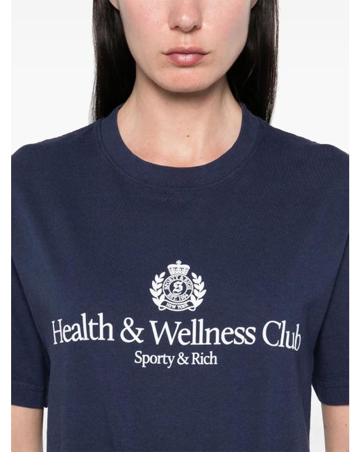 Sporty & Rich H&w Crest Tシャツ Blue