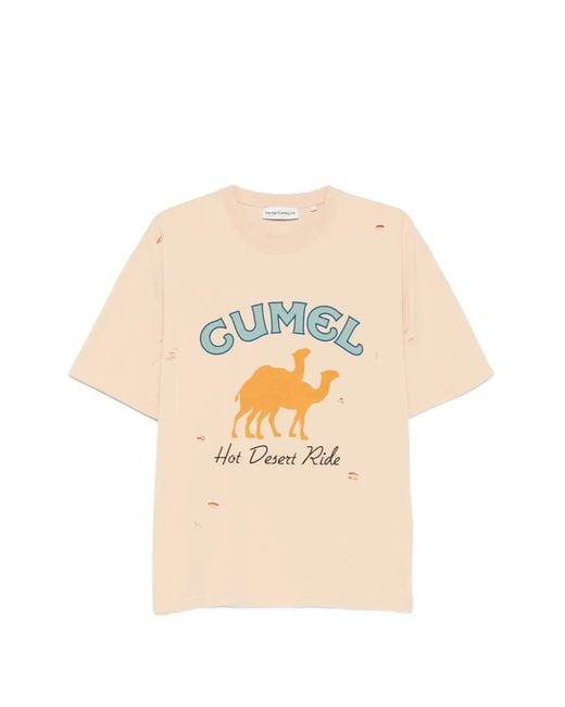 Carne Bollente White Cumel Graphic Distressed T-Shirt for men