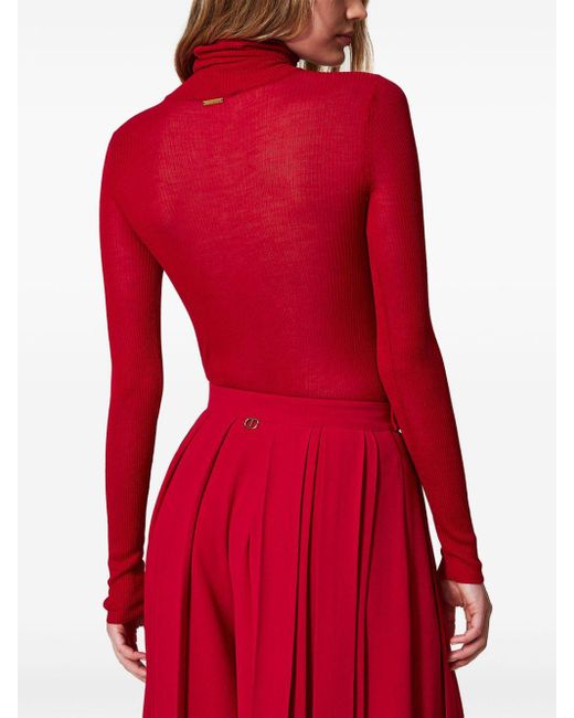 Twin Set Red Roll-neck Sweater