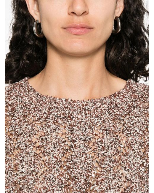 D.exterior Pink Open-knit top