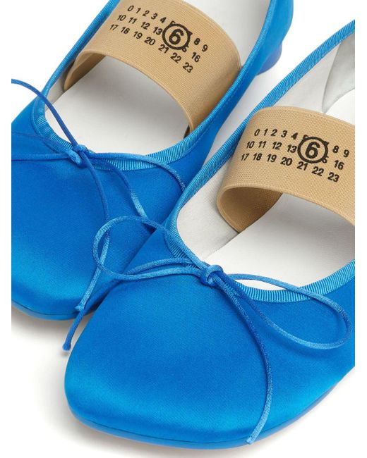 MM6 by Maison Martin Margiela Blue Atomic Satin Ballerina Shoes