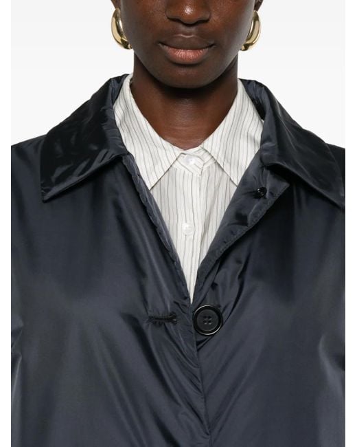Aspesi Blue Button-Fastening Pocket Coat