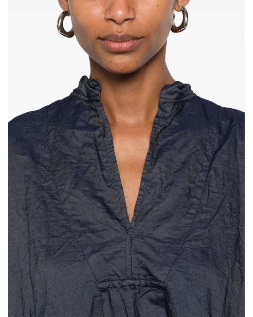 Daniela Gregis Blue Cotton Blouse