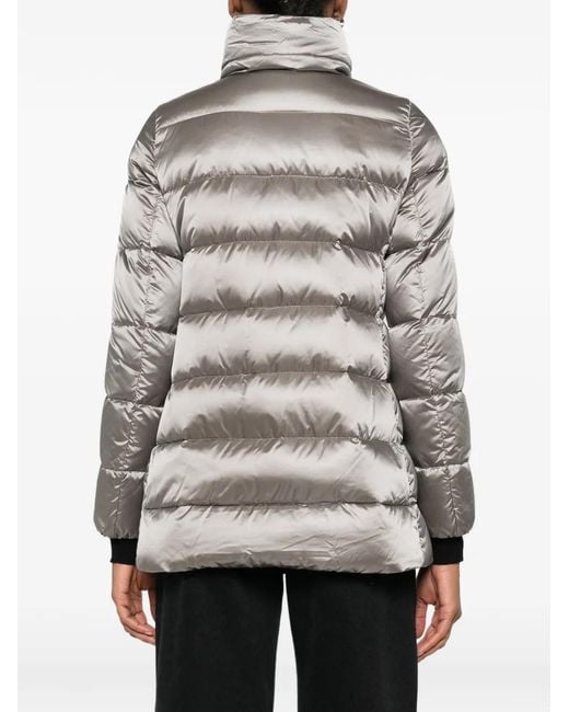 Moorer Gray Quilted-Design Coat