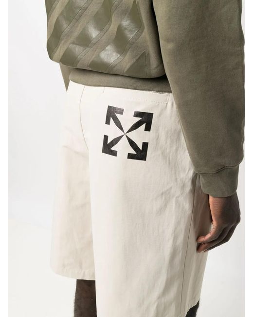 Off-White c/o Virgil Abloh Natural Arrows-print Bermuda Shorts for men