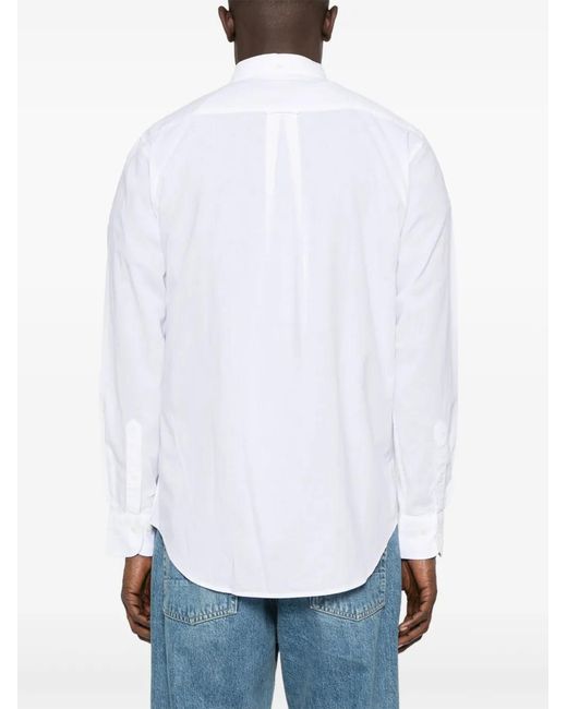 Gant White Logo-Embroidered Shirt for men