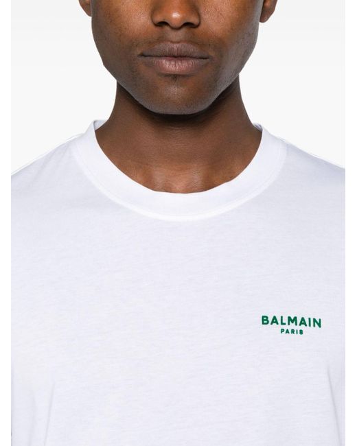 Camiseta con logo Balmain de hombre de color White