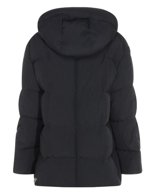 Jil Sander Black Kapuzenmantel mit Reißverschluss