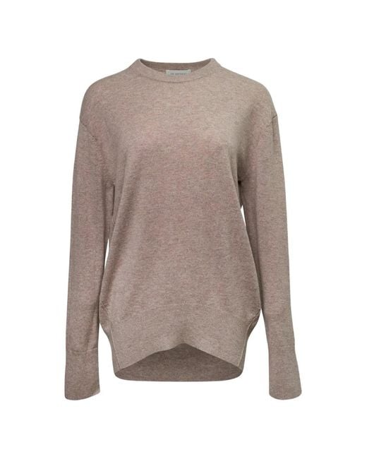 Lee Mathews Gray Crew-Neck Cashmere Sweater