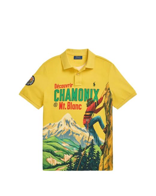 Polo Ralph Lauren Yellow Printed Polo Shirt for men
